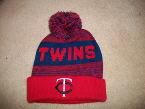 MINNESOTA TWINS Pom Pom Cap Hat Red & Navy Target Sponsored Melonwear New! - Picture 1 of 2
