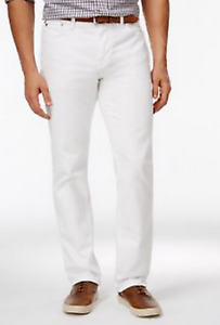 Tommy Hilfiger Mens Straight-Leg Jeans Size 33W- 30L/White