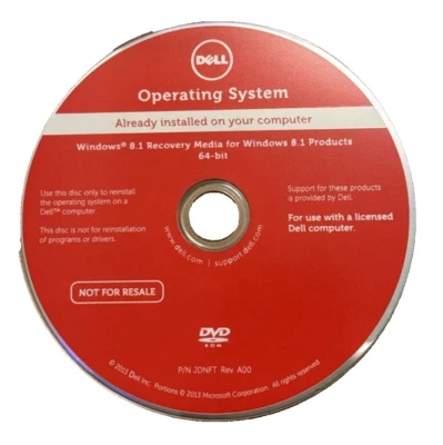 Dell Windows 8.1 64-Bit Install DVD Recovery Media Disc SEALED - Image 1 of 2