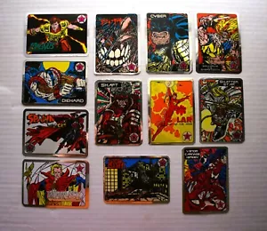 Juego de 12 pegatinas de máquina expendedora Marvel Superhéroe Pink Star 1992 cómic ultra raro - Imagen 1 de 3