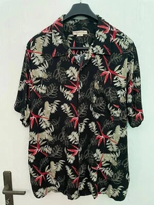 USA Hawaii Hemd Herren XL Hauptfarbe Schwarz mit Floral Muster Selten - Bild 1 von 3