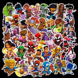 50pcs Cartoon Hero Stickers Pack Skateboard Water bottle Luggage Laptop Decals - Picture 1 of 9