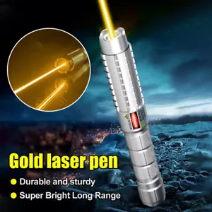 Professional Golden Laser Pointer Pen 1mW Focusable Beam 591nm Wicked Best Lazer - Picture 1 of 14