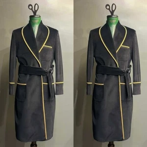 Smoking Jacket Mens' suits With Blet Menstyle Long Party Prom Jacket Blazer Coat - Picture 1 of 14