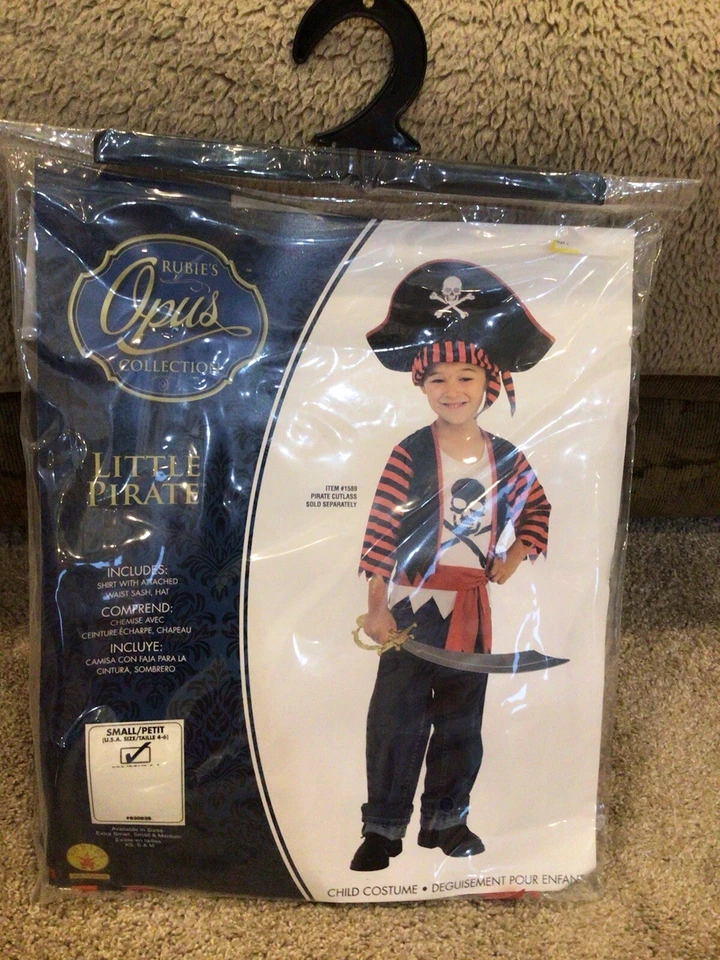 Rubies Opus Collection Boy Pirate Complete Costume Dress up Size Medium 8- 10 B3