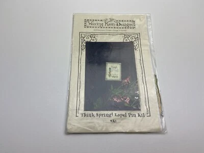Waxing Moon Designs Think Spring Counted Cross Stitch Pattern Lapel Pin Kit 6P - Image 1 of 4