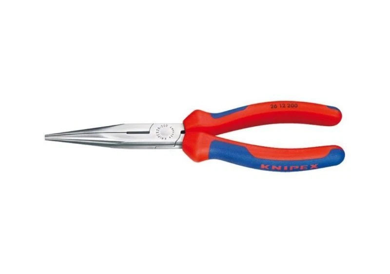 KNIPEX Flachrundzange mit Schneide 200 mm Storchschnabelzange 26 12 200 - Bild 1 von 1