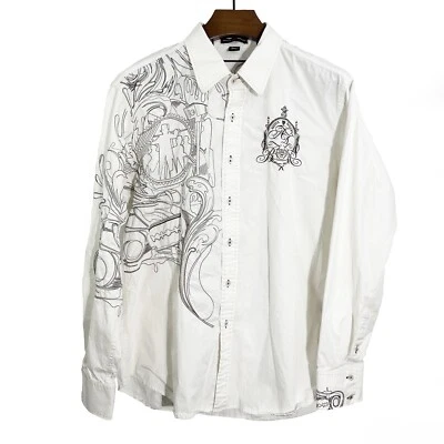 ARTFUL DODGER White Embroidered Button Down Long Sleeve Shirt Men's Size 2XL - Image 1 of 4