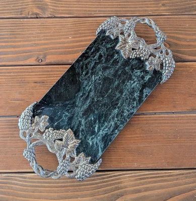 Tabla de cortar queso piedra granito verde Godinger de colección bandeja para servir mármol Foto 1 de 4