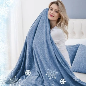 Cooling Blanket for Hot Sleepers Lightweight Summer Cold Thin Blankets for Sl... - Picture 1 of 6