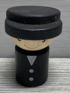 Vintage Holz Spielzeug Figur Klammer Puppe 3 Zoll lächelndes Gesicht Retro Dekor Sammlerstück - Bild 1 von 5