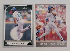 1991 Leaf #372 & 1991 Fleer Ultra #336 Ken Griffey Jr Lot - Picture 1 of 5