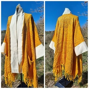  NEU AVANTGARDISTISCHER HANDGEFERTIGTER KIMONO MANTEL ATEMBERAUBENDER FRANZÖSISCHER JACQUARD MANTEL  - Bild 1 von 7