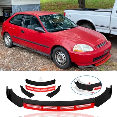 For Honda Civic CX Hatchback SE DX EX Front Bumper Lip Splitter Spoiler Body Kit - Image 1 of 4