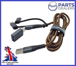 GENUINE CUPRA 3-IN-1 MFI TYPE C CHARGING AND DATA CABLE USB TO TYPE C ADAPTER - Picture 1 of 8