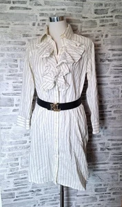 Ralph Lauren Hemdblusenkleid, Creme, gestreift, GR.L, & Gürtel Belt, Hochwertig! - Bild 1 von 11