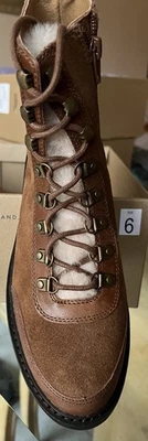 Lucky Brand Women Brown Suede Wool Ilianna Lace Up Combat Boots Size US7M - Image 1 of 2