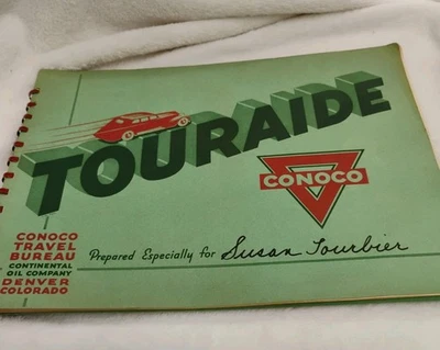 Винтажный Conoco Travel Log Bureau Touraide, 1938, Continental Oil Ретро Дорожная Поездка - Изображение 1 из 4