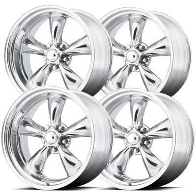 (Set of 4) Staggered AR VN515 Torq Thrust II 14" 5x4.5" Polished Wheels Rims - Imagem 1 de 4