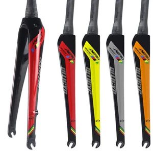 Carbon Quick Release Road Bike Hard Fork Disc/Rim Brake Tapered Rigid Fork 700C - Picture 1 of 43