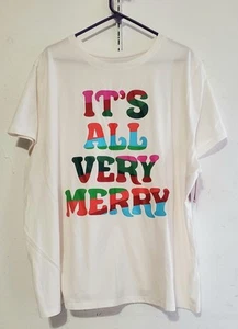 Camisa Wondershop Navidad Ropa de Dormir Talla 3X Blanca Manga Corta Nueva - Imagen 1 de 5