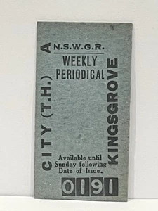 NSWGR Ticket Weekly Periodical City (Town Hall) to Kingsgrove - Bild 1 von 1