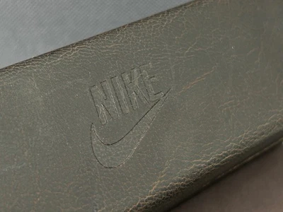 Nike Hard Case Glasses Case Brown Metal Microfiber Distressed Look - Image 1 of 4