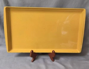 VTG Melamine 14" Serving Tray Glossy Mustard Yellow and Black MCM Made in Japan - Picture 1 of 14