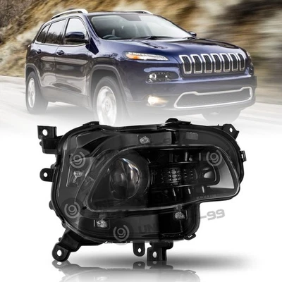 Faro halógeno negro para Jeep Cherokee 2014-2018 proyector lateral del pasajero derecho Foto 1 de 4