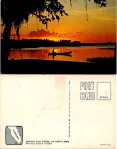 Postal de saludos desde Florida Sunset Canoe Lake William Traylor sin publicar - Imagen 1 de 1