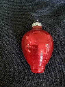 Linterna china acanalada roja Brite brillante vintage adorno de vidrio de mercurio 3" - Imagen 1 de 4