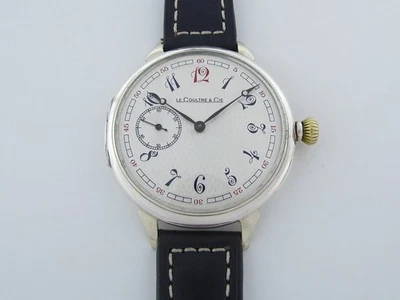 LeCoultre Chronometer Antique 1900s Swiss Beautiful Art Deco Silver Men Watch - Image 1 of 4