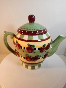 VINTAGE DICKERSON APPLE TEA POT BY KARLA DORNACHER - Picture 1 of 8