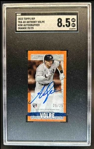2023 Topps Rip Anthony Volpe Mini Auto RC Orange Rookie #25/25 SGC 8.5 - Picture 1 of 2