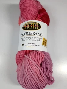 Fiesta Yarn Boomerang-Sweetheart-255 Yards- 100% Extrafine Merino Wool - Picture 1 of 2