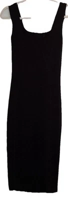 Black Bodycon Pencil Midi Tank Dress Tight Form Fitting Measures S Shapewear - Image 1 of 4