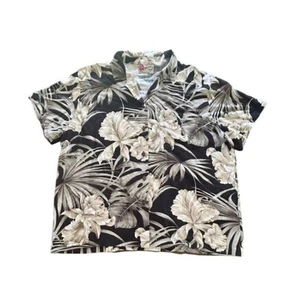 Hilo Hattie das Hawaiihemd schwarz Blumen Urlaub Button Down Herren Größe Large - Bild 1 von 5