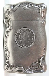 PESTILLO OCULTO DE PLATA ESTERLINA 1902 / TRUCO BOLSILLO ABIERTO FÓSFORO CAJA FUERTE - CENTAVO DE PELUQUERO - Imagen 1 de 7