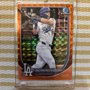 DALTON RUSHING 24/25 SSP 2025 Bowman Chrome ORANGE GEOMETRIC RC #100 Pack Fresh! - Picture 1 of 4