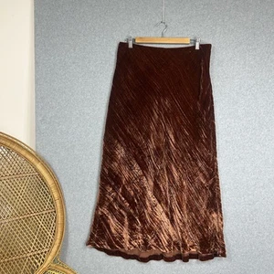Veronika Maine Crushed Velvet Skirt Midi Size 12 M - Picture 1 of 7