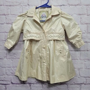 FW Fischer Niñas Vestido Chaqueta Talla 2T Rosa Botones Detalle Floral Abrigo Abotonado - Imagen 1 de 8
