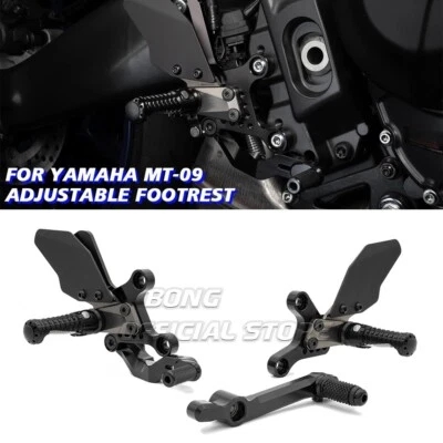 For Yamaha MT09 2024 2025 CNC Footpegs Pedals Adjustable Rearset Foot Rest MT-09 - Image 1 of 4