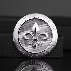 Royal Iris 3D Metal Car Emblem - Floral Chrome Badge for Auto, SUV, Truck, Bike - Bild 1 von 5