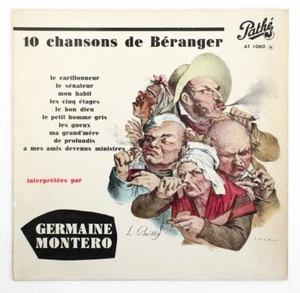 GERMAINE MONTERO 10 chansons de Beranger french 1955 Pathé AT 1060 25cm 10" LP - Bild 1 von 2