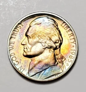 TONED 1985 S JEFFERSON NICKEL PROOF UNC #C3970 - Picture 1 of 2