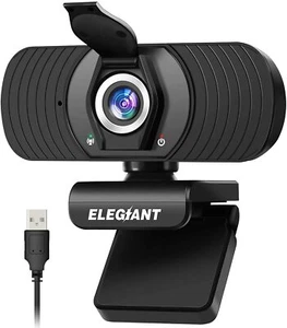 1080P Business Webcam with Microphone, ELEGIANT USB HD Streaming Web Camera, Com - Picture 1 of 8