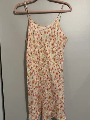 Cami Slip August Silk Intimates 100 % seda estampado floral talla M Foto 1 de 4