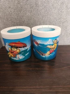 Set of 2 1991 Vintage  Hard Shell Koozie Coozie Made In Canada - Picture 1 of 4