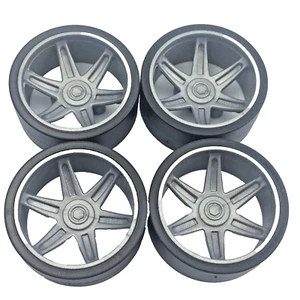 4 Pneumatici Knex Racing Slick Piccoli 1-5/8" Cerchi a Raggi Argento - Ricambi K'nex - Foto 1 di 5