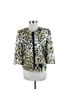 Carla Zampatti 100% Silk Tiger Animal Print Hook Front Jacket Size 6 - Picture 1 of 5